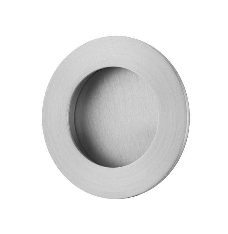 21794 - Round Flush Pull - Brushed Chrome - Passage