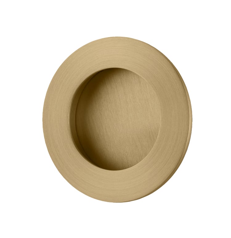 21796 - Round Flush Pull - Brushed Gold PVD - Passage