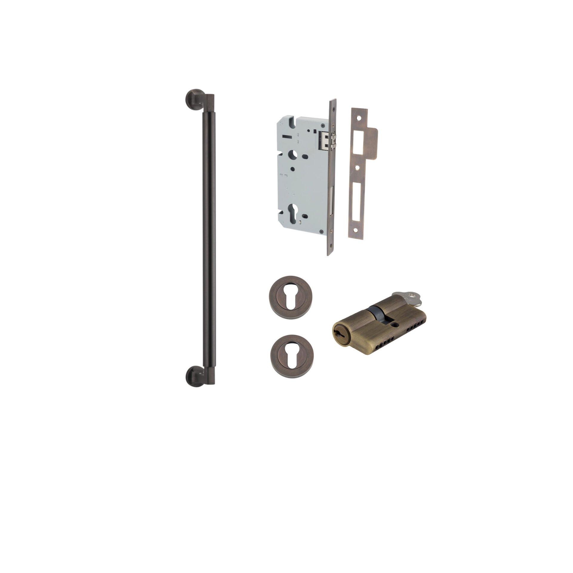 Berlin Pull Handle - 450mm Entrance Kit with Separate High Security Lock