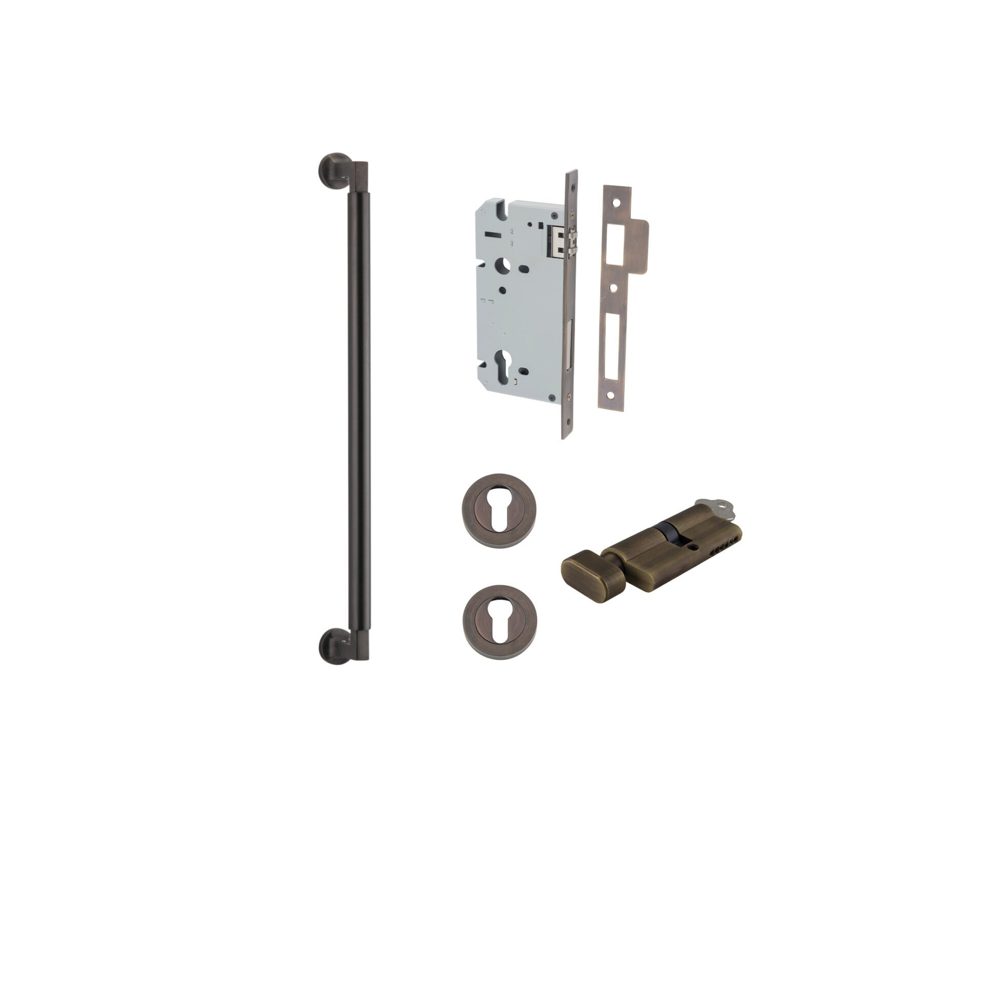 Berlin Pull Handle - 450mm Entrance Kit with Separate High Security Lock