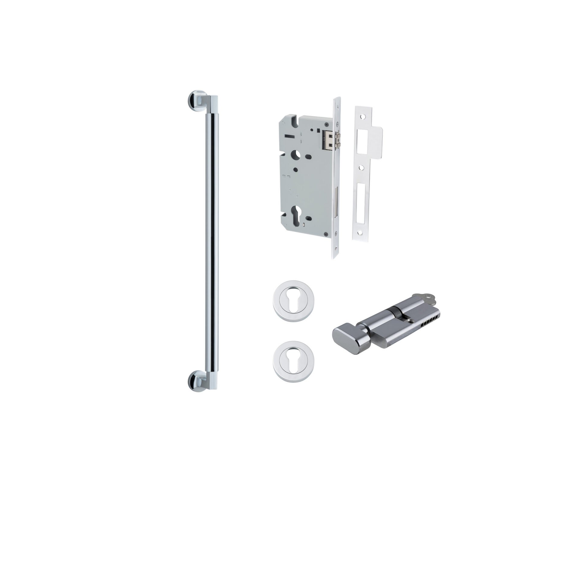 Berlin Pull Handle - 450mm Entrance Kit with Separate High Security Lock