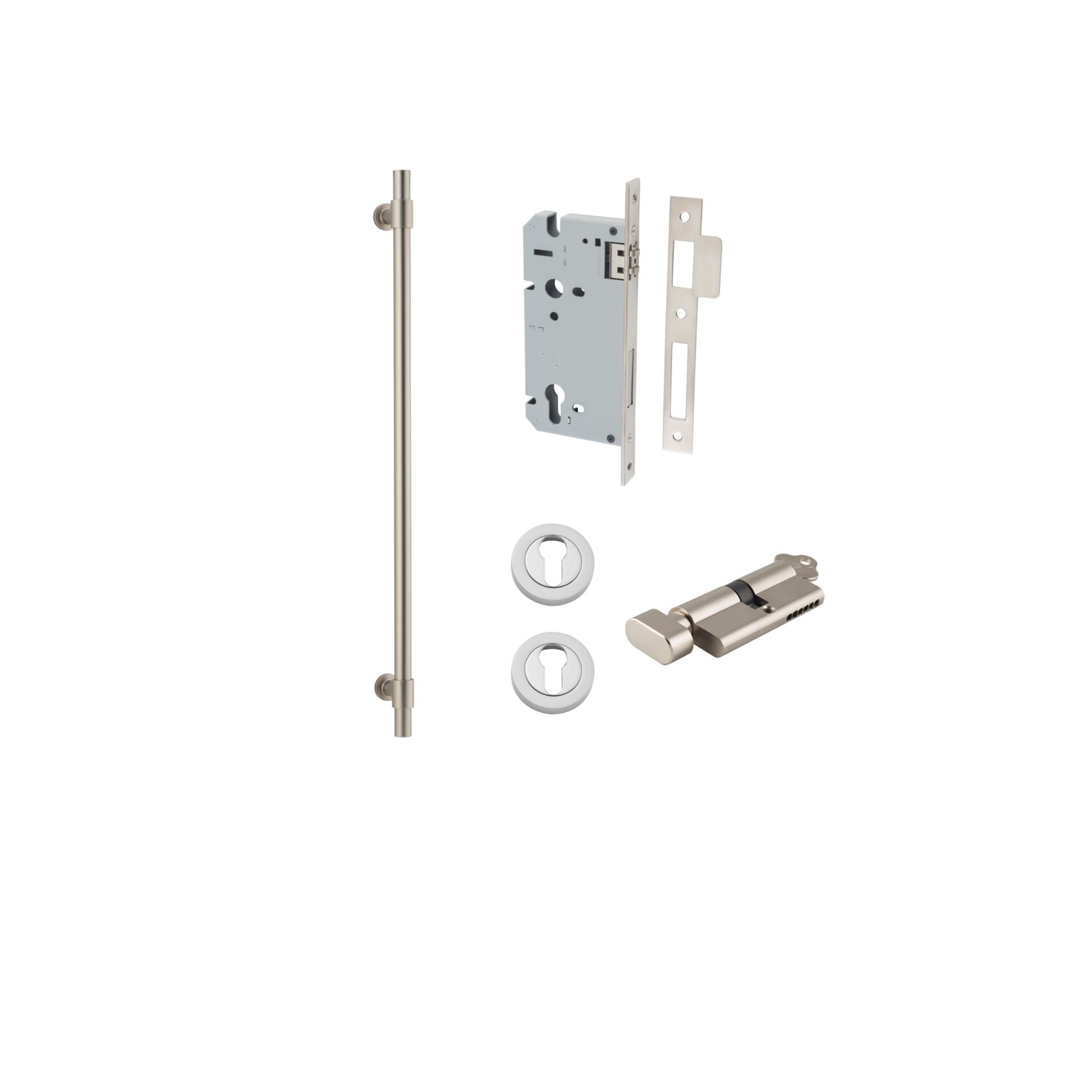 Helsinki Pull Handle - 600mm Entrance Kit with Separate High Security Lock